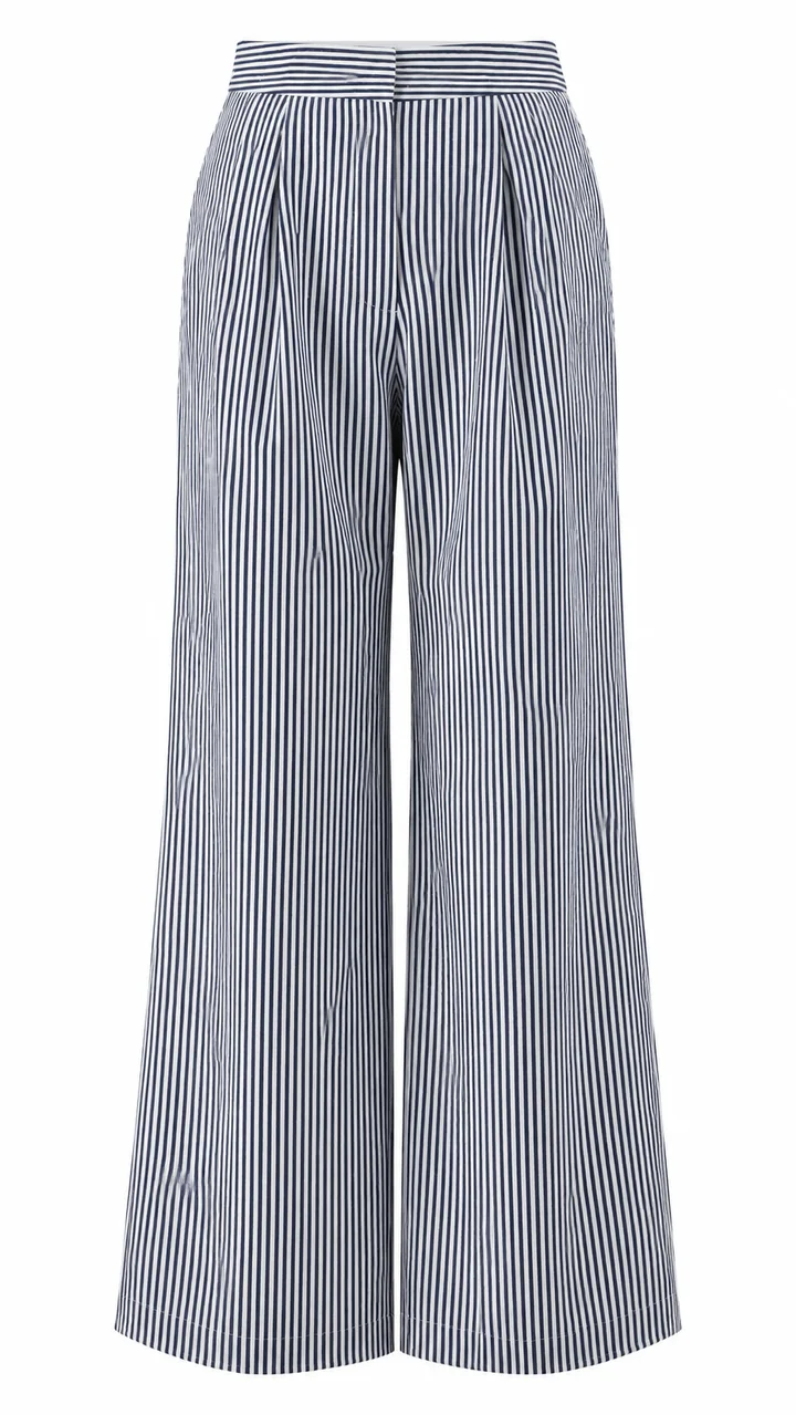 Pleated wide-leg trousers in Grey, ghost-mannequin render