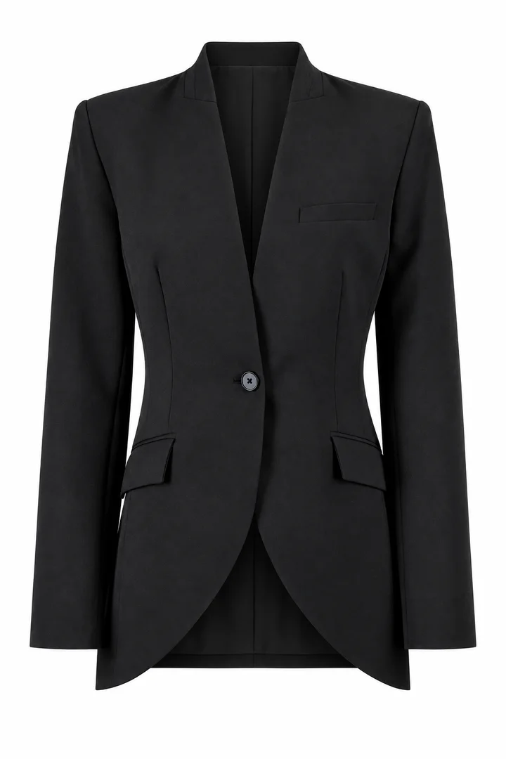 Sculpted tailored blazer in Black, ghost-mannequin render